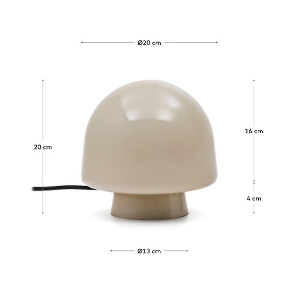 Stolní lampa šedobéžová se skleněným stínidlem (výška 20 cm) Reig – Kave Home-image-4