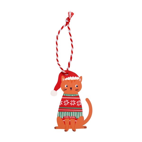 Dřevěná vánoční ozdoba 5 cm Ginger Cat – Rex London-image-3