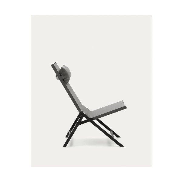 Šedé kovové zahradní křeslo Canutells – Kave Home-image-4