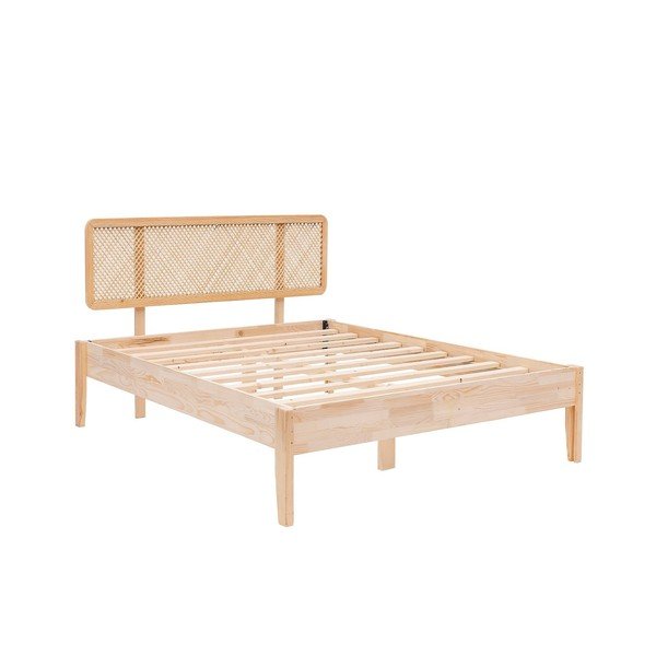 Jednolůžková postel ze smrkového dřeva s roštem v přírodní barvě 90x200 cm Izabelya – Kalune Design