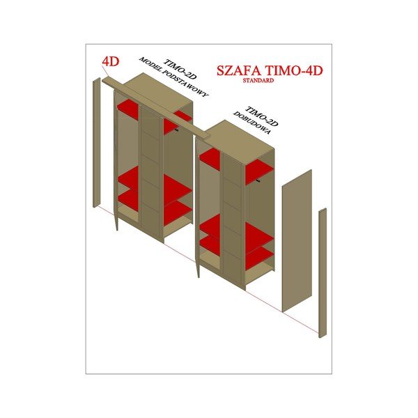 Bílá šatní skříň z bukového dřeva 203x220 cm Timo – Olivia Living-image-1