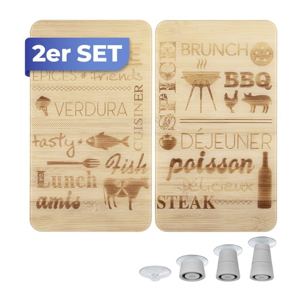 Kryty na sporák z tvrzeného skla v sadě 2 ks 52x30 cm Barbecue – Maximex-image-3