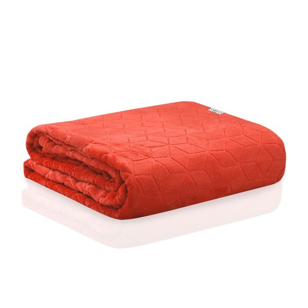Červená deka z mikrovlákna DecoKing Nessa, 150 x 70 cm