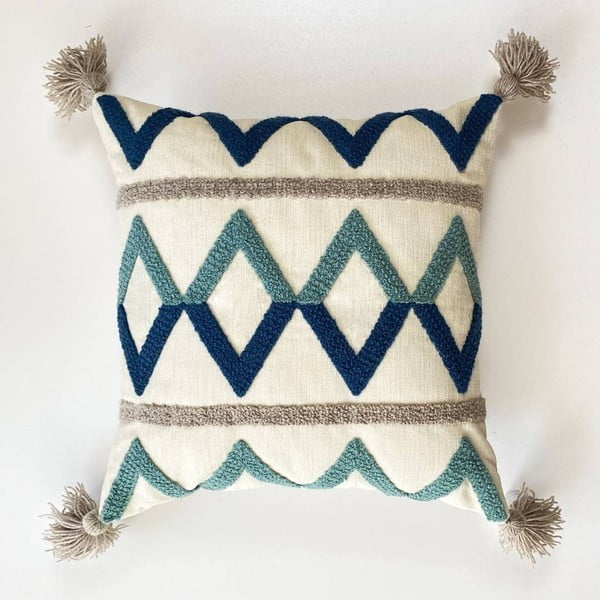 Povlak na polštář s příměsí lnu Joynodes Bethany Tassel, 43 x 43 cm