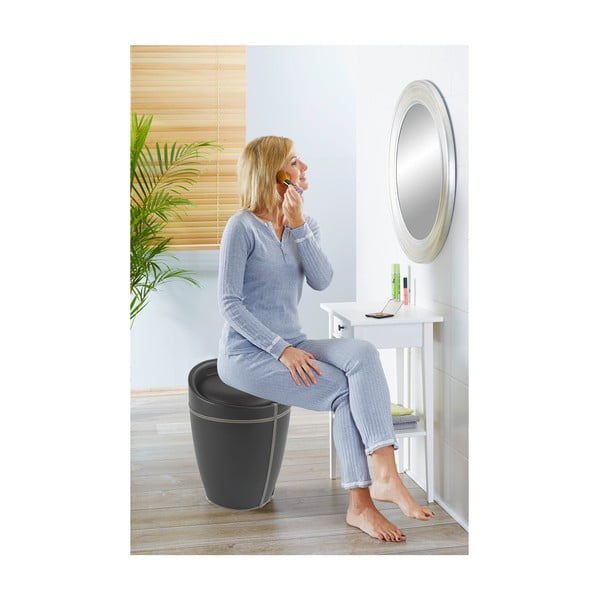 Bílý koš na prádlo a taburetka v jednom Wenko Candy Look, 20 l-image-1