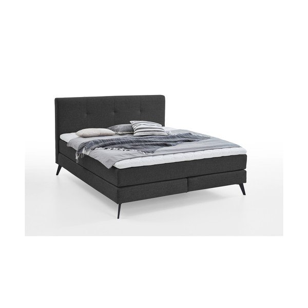 Antracitová boxspring postel 160x200 cm ANCONA – Meise Möbel-image-4