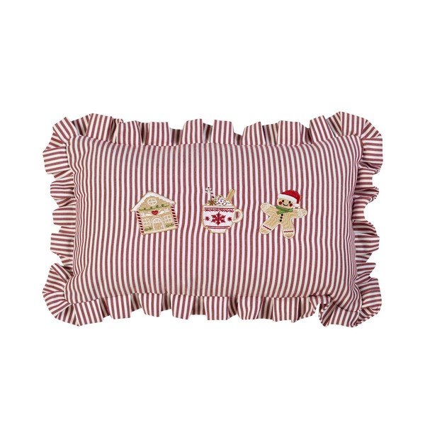 Dekorační polštář s vánočním motivem 30x50 cm Christmas Gingerbread Stripe – Catherine Lansfield