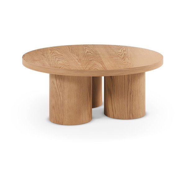 Kulatý konferenční stolek v dekoru dubu v přírodní barvě ø 100 cm Arancha – MOME-image-2