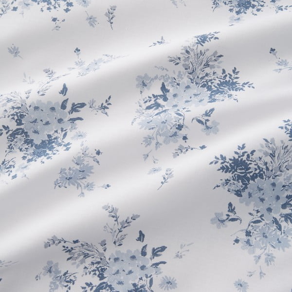 Bílo-modré povlečení na dvoulůžko 200x200 cm Lucie Floral Frill – Catherine Lansfield-image-4