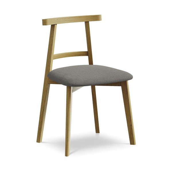 Šedá jídelní židle z masivního dřeva Ohelo – Makamii