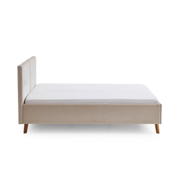Béžová čalouněná dvoulůžková postel s roštem 140x200 cm Piano – Meise Möbel-image-3