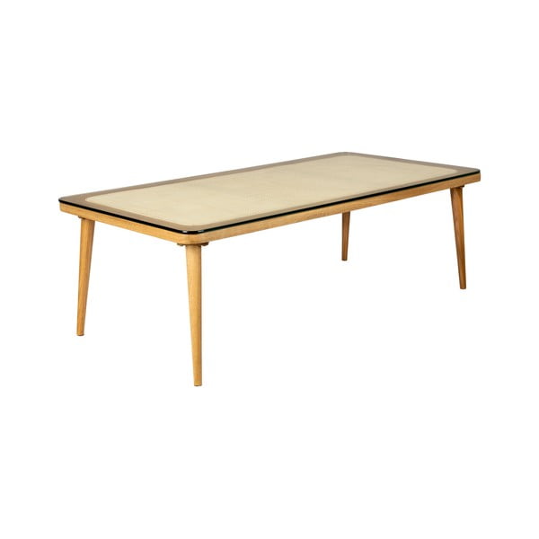 Skleněný konferenční stolek v přírodní barvě 60x120 cm Haru – White Label-image-2