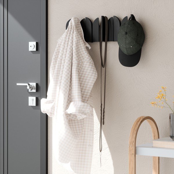 Matně černý ocelový nástěnný věšák 43 cm Saloon – Umbra-image-3