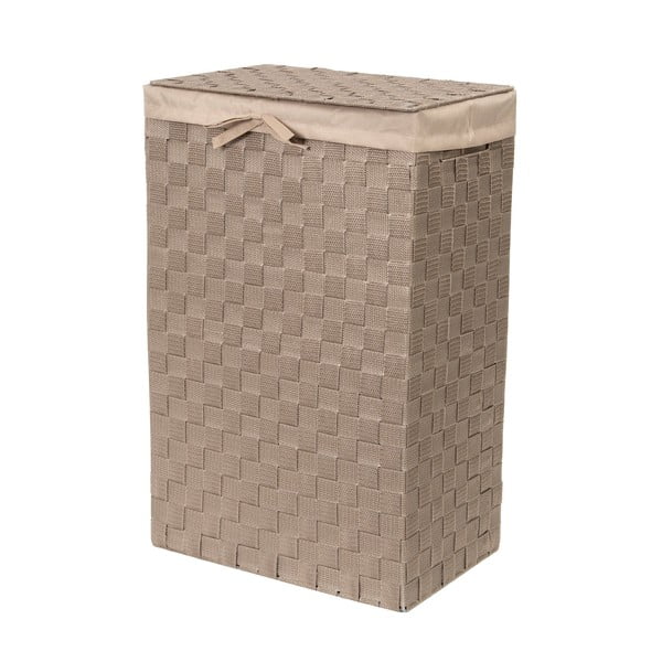 Hnědý koš na prádlo s víkem Compactor Laundry Basket Linen, výška 60 cm-image-1
