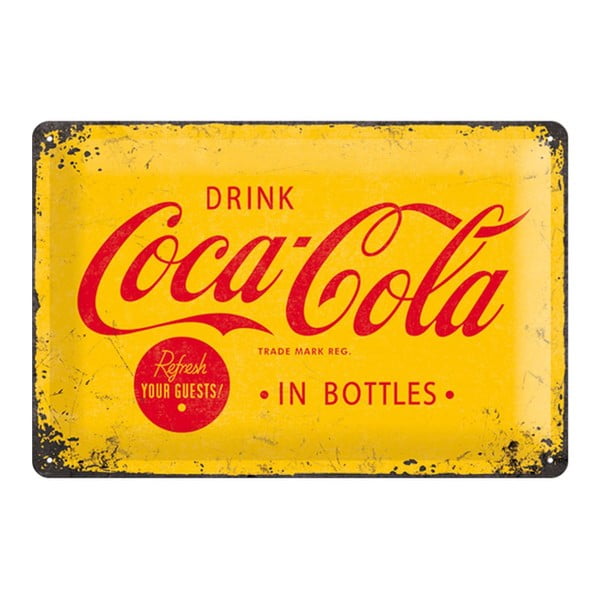 Plechová cedule Drink Coca Cola in Bottles