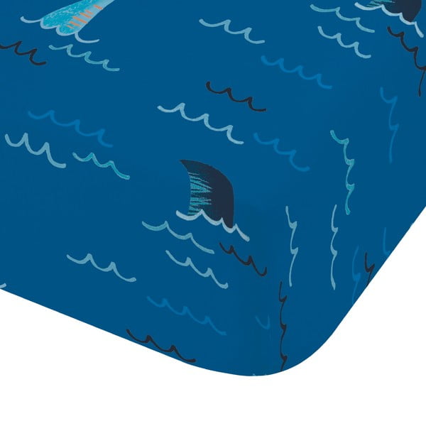 Modré napínací dětské prostěradlo do postýlky 70x140 cm Jawsome Shark – Catherine Lansfield