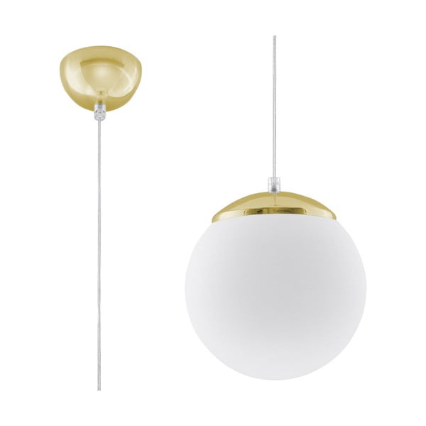 Závěsné svítidlo ve zlaté barvě se skleněným stínidlem ø 20 cm Cezab – Nice Lamps