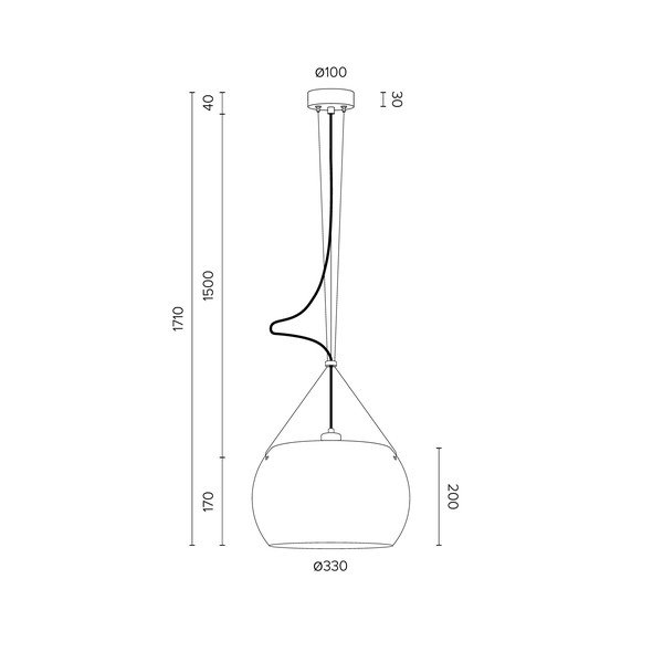 Černé závěsné svítidlo Sotto Luce Momo Elementary Glossy S, ⌀ 33 cm-image-2