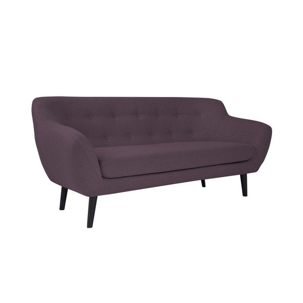 Fialová dvoumístná pohovka s hnědými nohami Mazzini Sofas Piemont-image-3