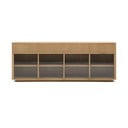 Vitrína v dekoru dubu s posuvnými dveřmi v přírodní barvě 200x80x40 cm Helvine – Kave Home