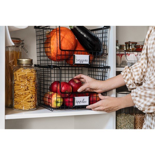 Černý kovový košík iDesign Classico, 31 x 25,5 cm-image-1