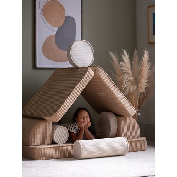 Světle hnědá manšestrová dětská pohovka 132 cm Settee – Wigiwama-image-1