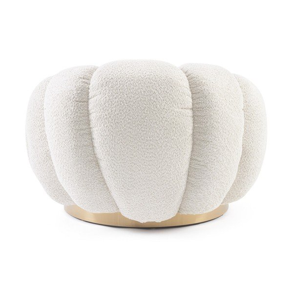 Krémové otočné křeslo z textilie bouclé Florel – Bizzotto-image-4