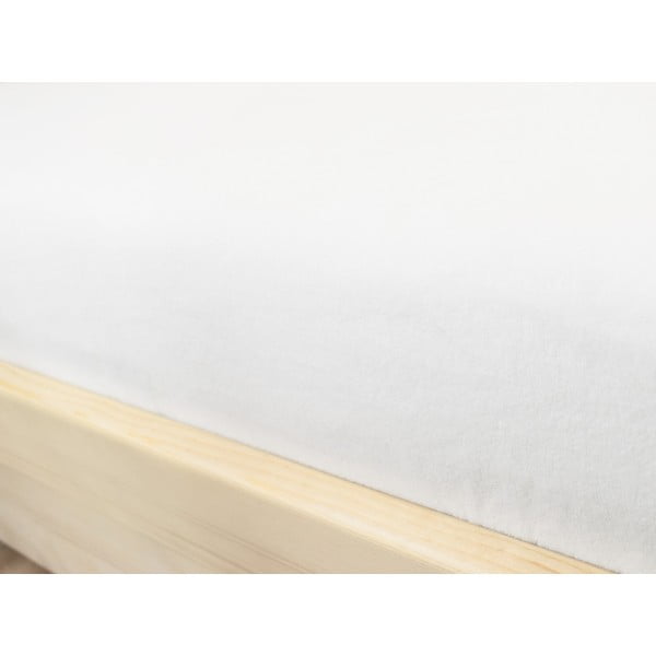 Bílé prostěradlo z mikroplyše, 90 x 160 cm-image-1