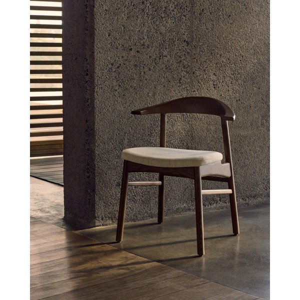 Hnědá/béžová jídelní židle Timons – Kave Home-image-1