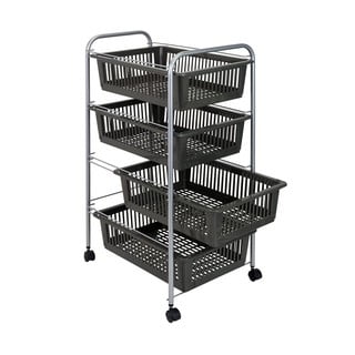 Černý stojan s košíky Metaltex SuperJumbo, 78 x 46 cm