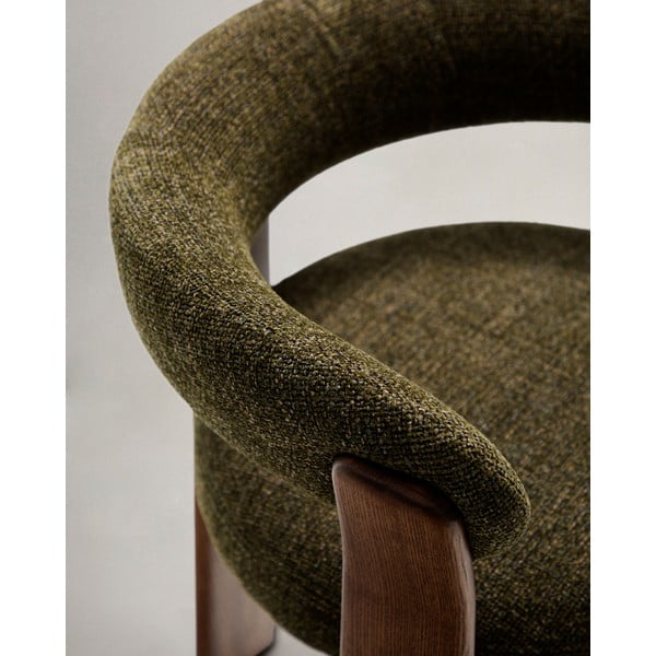 Khaki/hnědé jídelní křeslo s područkami z jasanového dřeva Granite – Kave Home-image-3