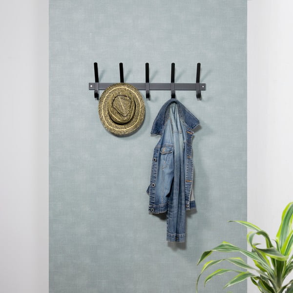 Černý kovový nástěnný věšák 70 cm Dexter – Spinder Design-image-1