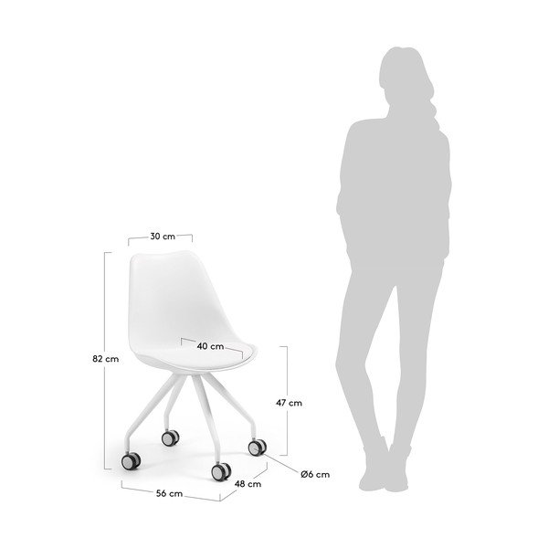 Bílá kancelářská židle Kave Home Lars-image-4