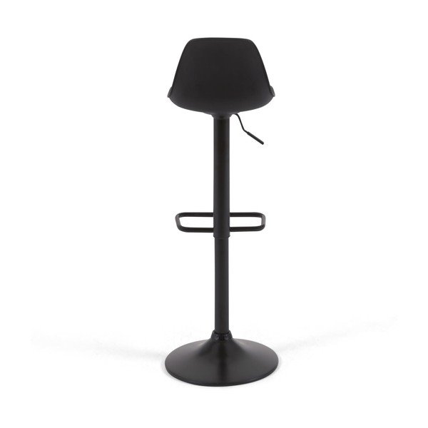 Matně černá barová židle s nastavitelnou výškou z imitace kůže (výška sedáku 60 cm) Orlando-T – Kave Home-image-4