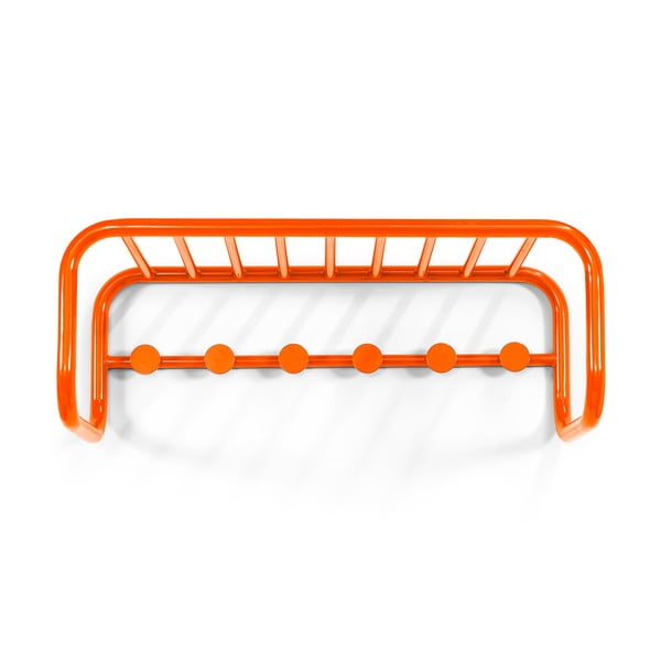 Oranžový kovový nástěnný věšák s poličkou Retro – Spinder Design