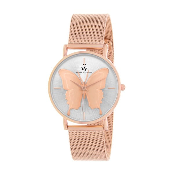 Dámské hodinky s řemínkem ve světle růžové barvě Olivia Westwood Butterfly