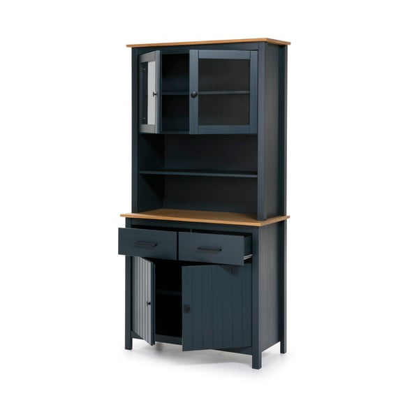 Tmavě modrá kredenc z borovicového dřeva 90x180 cm Miranda – Marckeric-image-3