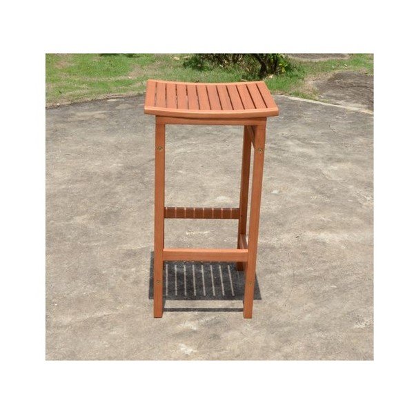 Hnědé dřevěné zahradní barové židle v sadě 2 ks Palmdale – Garden Pleasure-image-3