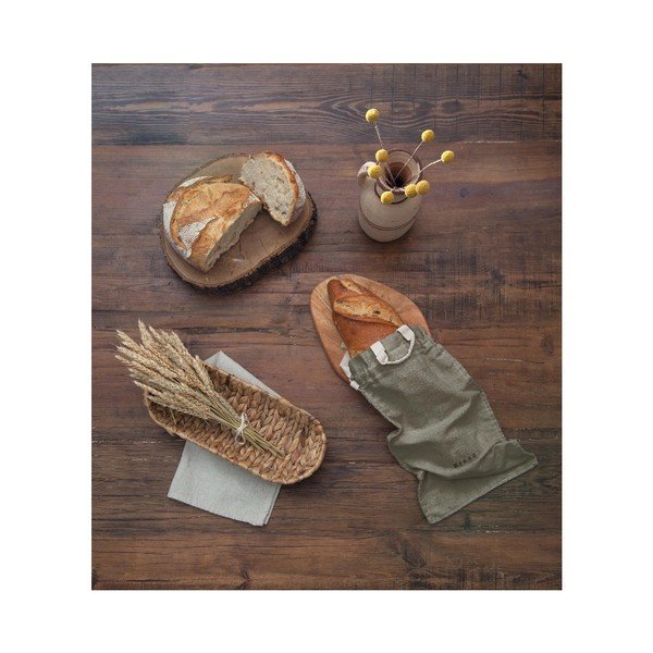 Látkový vak na chléb s příměsí lnu Really Nice Things Bag Grey, výška 42 cm-image-3