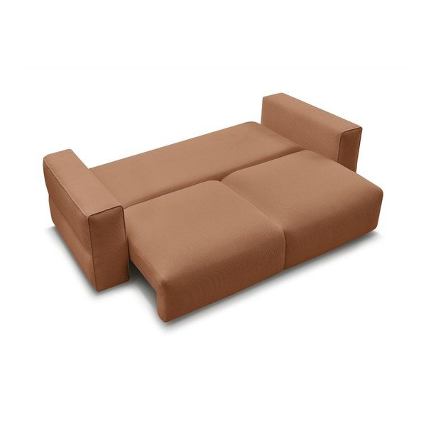 Oranžová rozkládací/s úložným prostorem pohovka 265 cm Ezechiel – Bobochic Paris-image-3