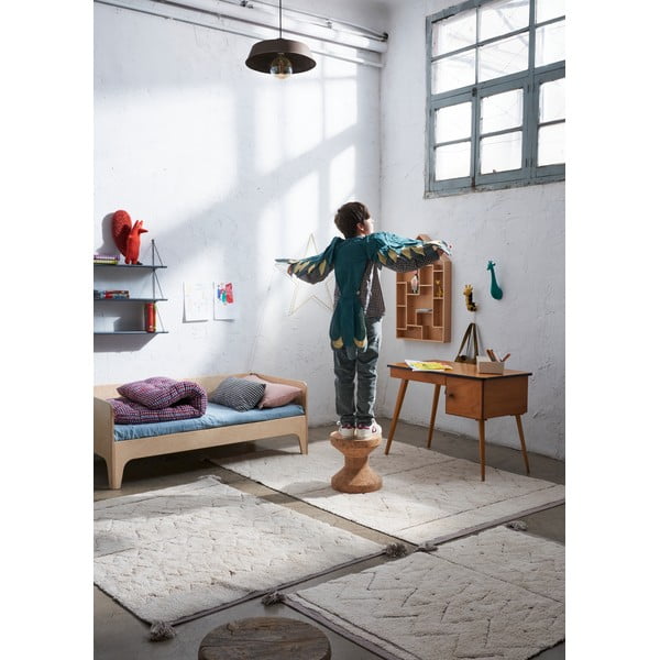 Krémový pratelný ručně tkaný bavlněný koberec 90x130 cm Azteca – Lorena Canals-image-4