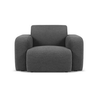 Tmavě šedé křeslo z textilie bouclé Molino – Micadoni Home