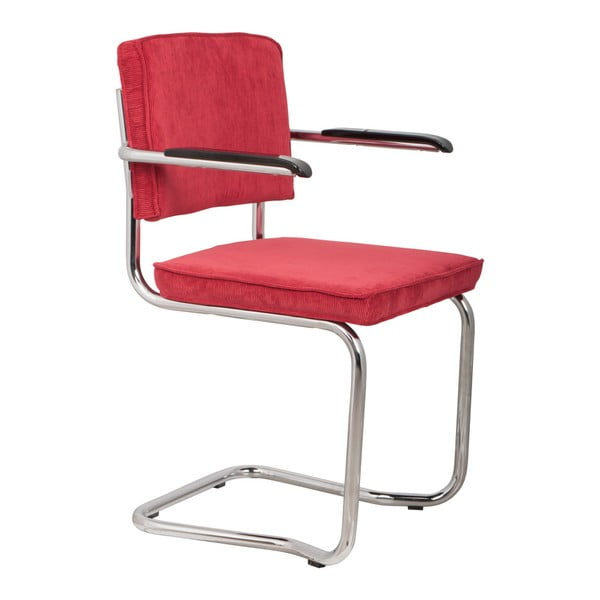 Sada 2 červených židlí s područkami Zuiver Ridge Kink Rib