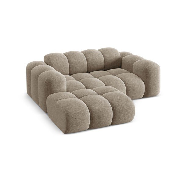 Světle hnědá žinylková rohová pohovka (levý roh/s lenoškou) Treno – Cosmopolitan Design-image-2