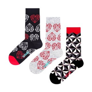 Set 3 párů ponožek Ballonet Socks Black & White v dárkovém balení, velikost 36 - 40