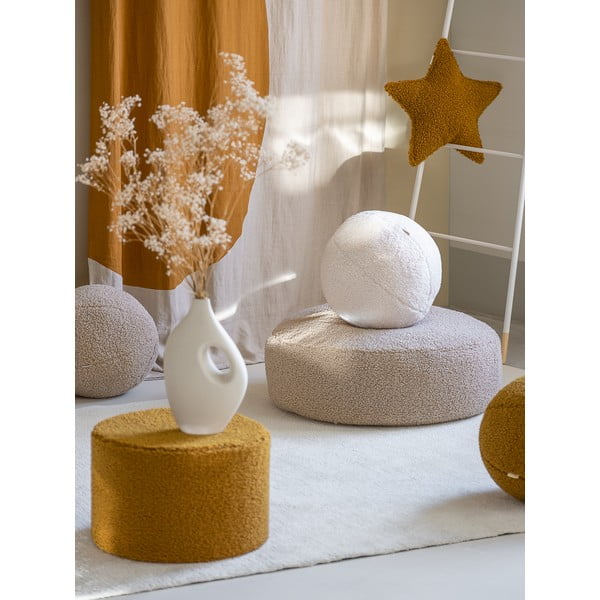 Hnědý dětský puf z textilie bouclé – Wigiwama-image-2