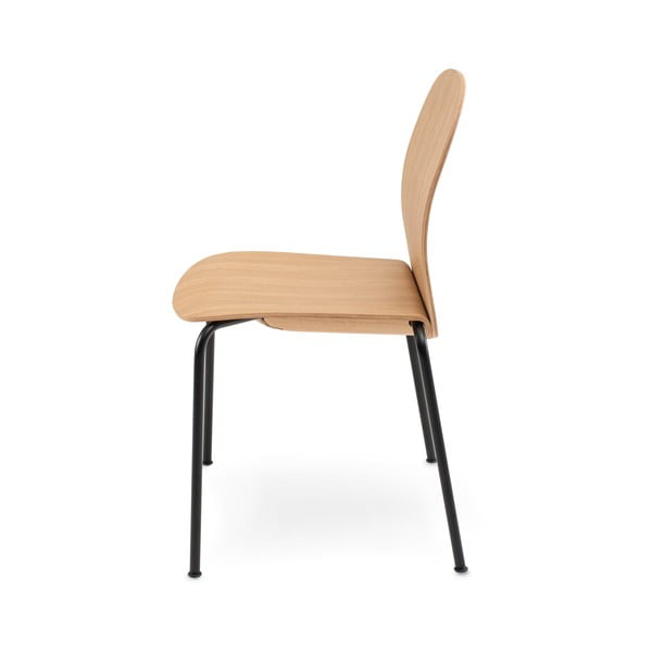 Stohovatelné jídelní židle v sadě 2 ks v dekoru dubu v přírodní barvě Book – Gazzda-image-3