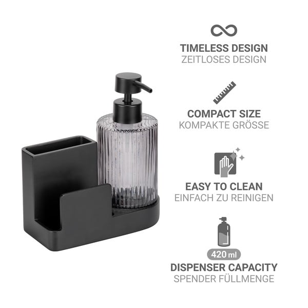 Černý polyresinový stojan na mycí prostředky Pina – Wenko-image-4