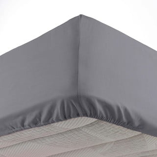 Antracitové napínací prostěradlo z mikrovlákna 90x190 cm Oscar – douceur d'intérieur