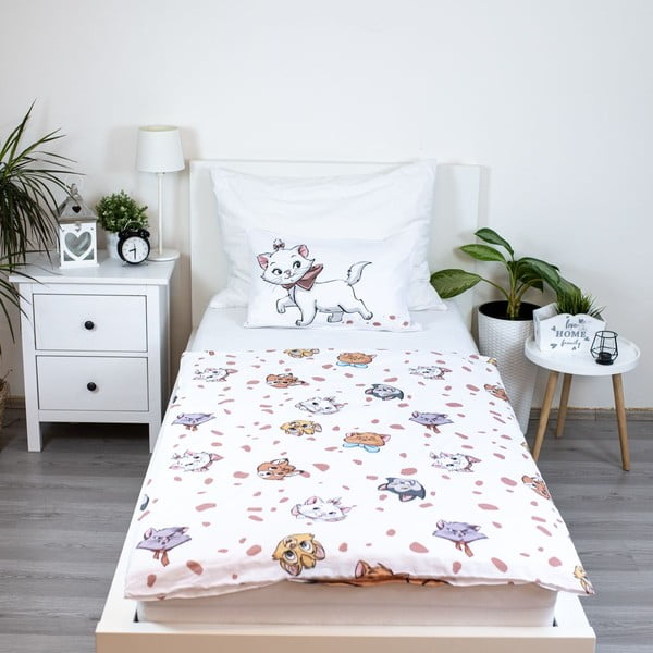 Bílé bavlněné dětské povlečení do postýlky 100x135 cm Marie Cat "Friends" – Jerry Fabrics-image-2